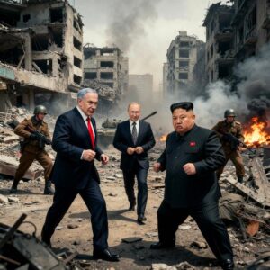 Benjamín Netanyahu, Vladímir Putin y Kim Jong-un